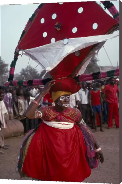 20074743. SIERRA LEONE People Soko Dancer at Soko secret society initiation