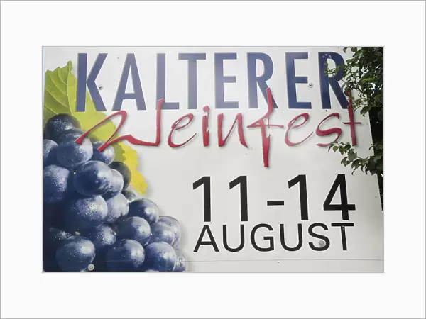 Italy, Trentino Alto Adige, Strada del Vino, Kaltern wine festival poster