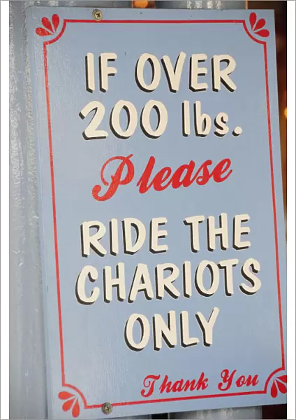 Carousel warning sign Santa Monica Pier