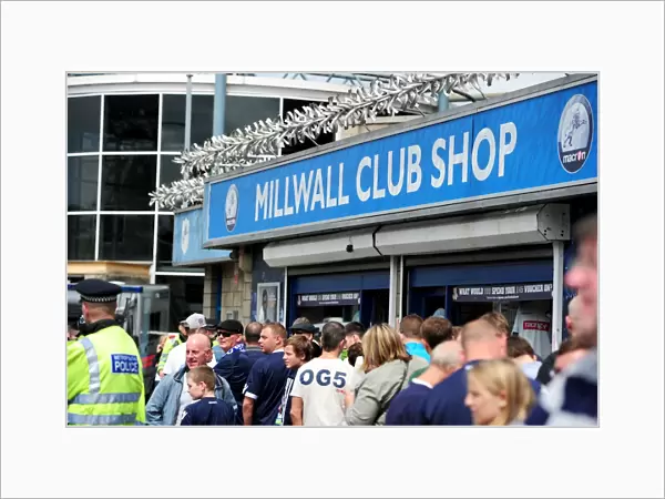 Millwall vs Nottingham Forest: The Den - Excited Fans Gather Outside the Club Shop (Npower Football League Championship, 13-08-2011)