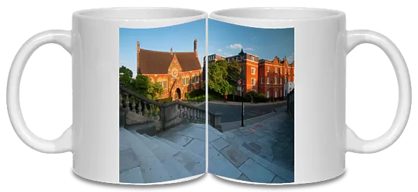 UK, England, Middlesex, Harrow-on-the-Hill, High Street and Harrow School Vaughan Library