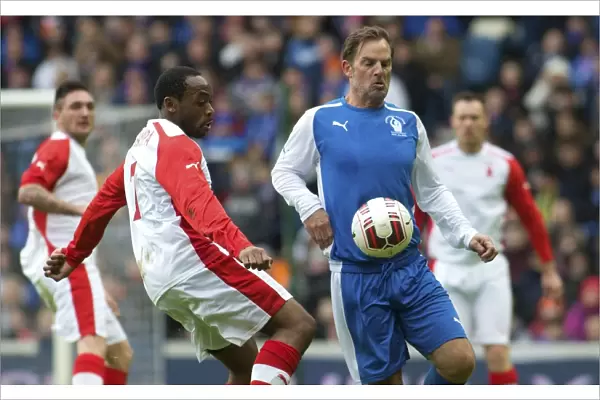 Fernando Ricksen Tribute Match: Ronald de Boer in Action at Ibrox Stadium (Scottish Cup Winners 2003)