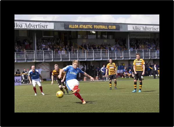 Martyn Waghorn Scores Penalty for Rangers at Alloa Athletic's Indodrill Stadium