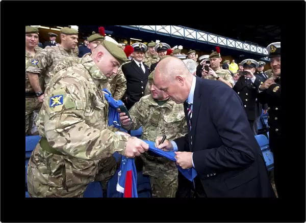 Rangers Manager Mark Warburton Honors Armed Forces at Ibrox Stadium