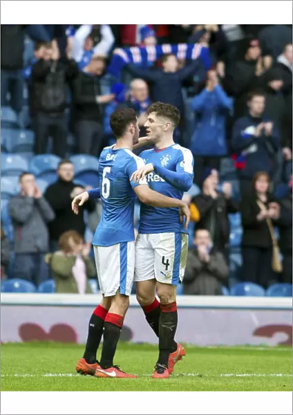 Rangers: Dom Ball and Rob Kiernan's Jubilant Reaction to Scottish Cup Quarterfinal Victory over Dundee at Ibrox Stadium