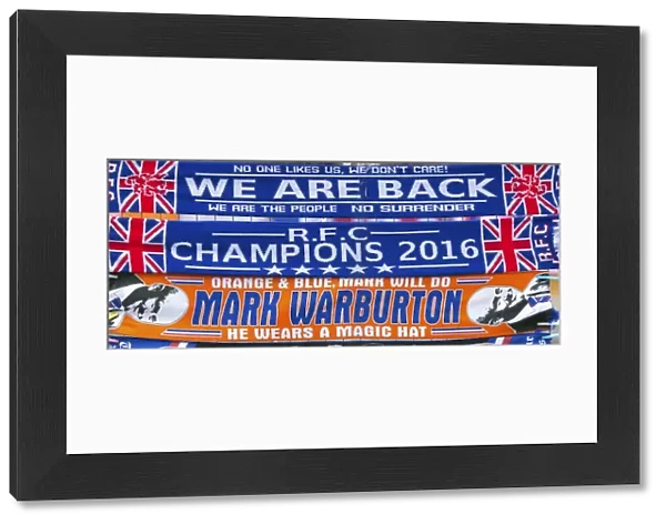 Rangers 2003 Scottish Cup Champions Scarves for Sale at Ibrox Stadium - Dumbarton Match