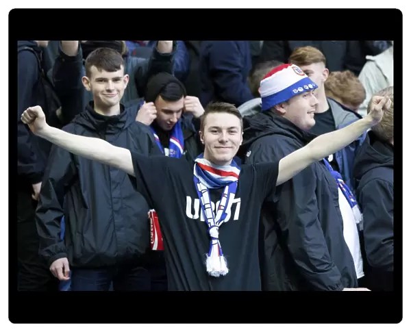 Euphoric Rangers FC Fans Celebrate Double Victory: Scottish Championship and Scottish Cup at Ibrox Stadium (2003)