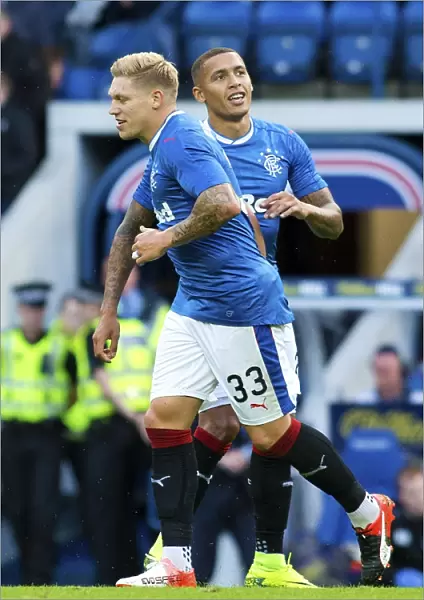 Rangers: Waghorn and Tavernier's Thrilling Betfred Cup Goal Celebration at Ibrox Stadium