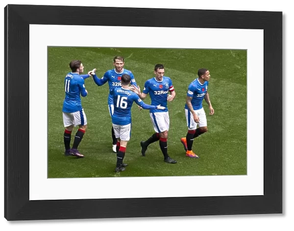 Rangers: Lee Wallace's Thrilling Goal Celebration vs. Kilmarnock in the Ladbrokes Premiership at Ibrox Stadium