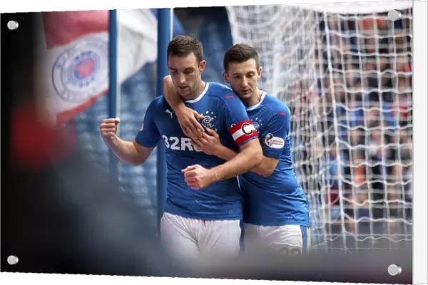 Rangers Lee Wallace Scores and Celebrates: A Thrilling Goal at Ibrox Stadium