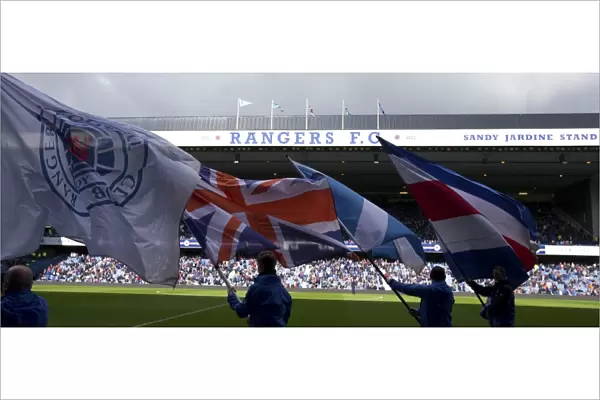 Rangers Football Club: Triumphant Flag Bearers Celebrate Scottish Cup Victory at Ibrox Stadium (2003)