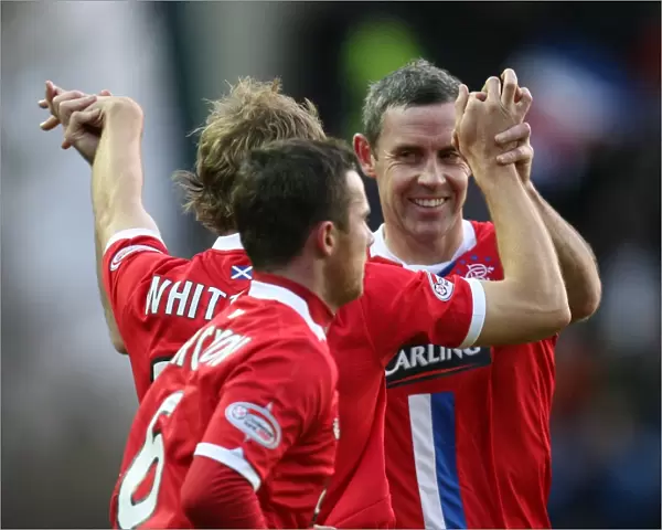 Rangers David Weir Celebrates Goal in 0-4 Victory over Kilmarnock (Clydesdale Bank Premier League)