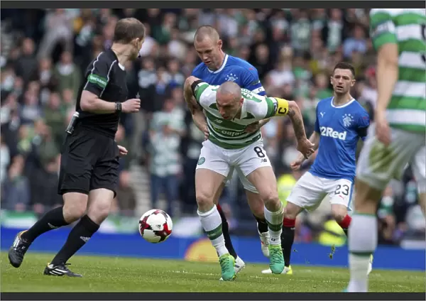 Intense Rivalry: Kenny Miller Fouls Scott Brown in the 2003 Scottish Cup Semi-Final Clash Between Rangers and Celtic at Hampden Park