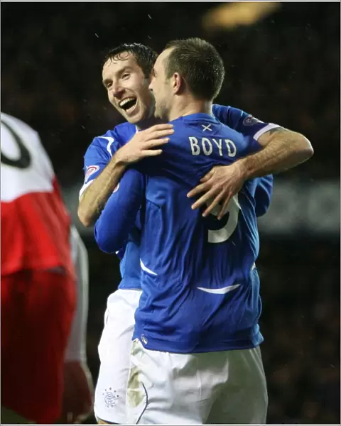 Rangers Kirk Broadfoot and Kris Boyd: Celebrating a 3-1 Victory Over Falkirk