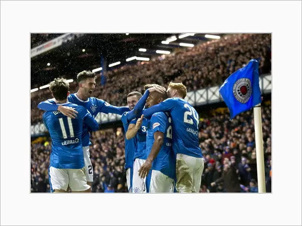 Rangers Alfredo Morelos: Epic Goal Celebration with Team Mates in Ibrox Showdown vs Aberdeen (Ladbrokes Premiership)