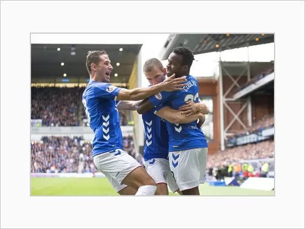 Rangers Celebrate Lassana Coulibaly's Goal: Rangers v Dundee, Ladbrokes Premiership, Ibrox Stadium