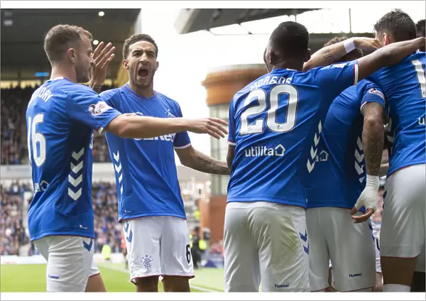 Rangers Celebrate: Lassana Coulibaly's Goal vs Dundee - Ladbrokes Premiership, Ibrox Stadium