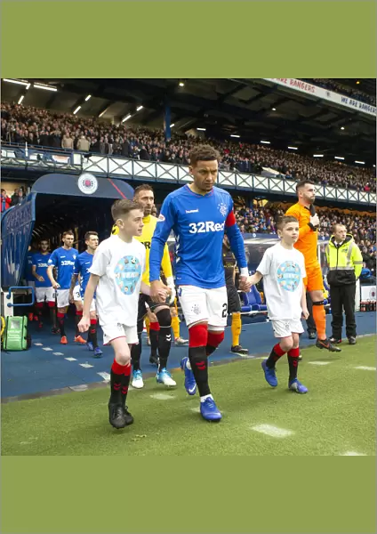 Rangers Football Club: Tavernier and the Mascots Kick-Off Ladbrokes Premiership Action at Ibrox Stadium