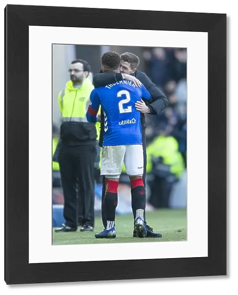 Rangers Triumphant Steven Gerrard and James Tavernier: Scottish Premiership Victory over Celtic at Ibrox Stadium