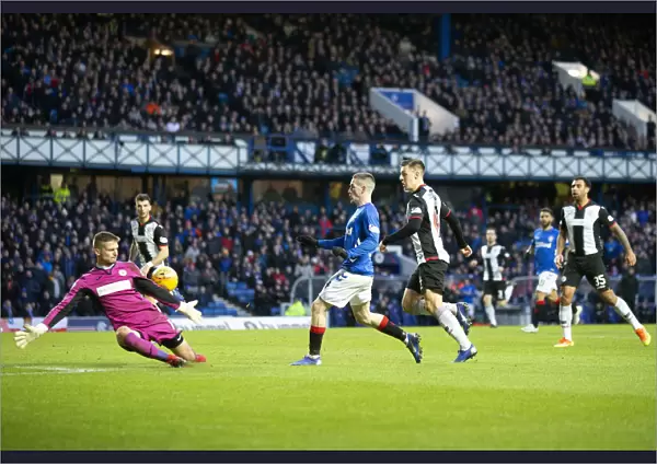 Rangers Ryan Kent Scores Fourth Goal Against St. Mirren in Scottish Premiership at Ibrox Stadium