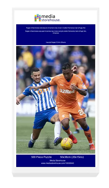Rangers Alfredo Morelos Outmaneuvers Kilmarnock's Gary Dicker in Scottish Premiership Clash at Rugby Park