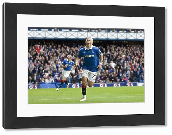 Rangers Vladimir Weiss: A Celebratory Moment as He Scores His Fourth Goal Against Motherwell at Ibrox (4-1)