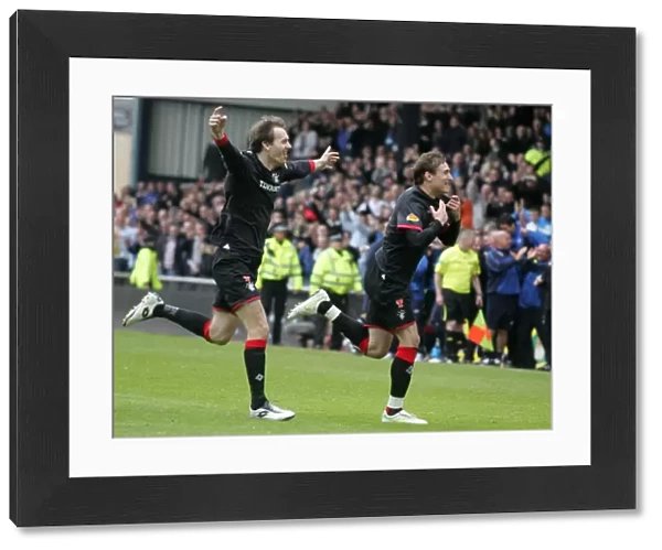 Rangers Football Club: Jelavic and Papac Celebrate Title-Clinching Goal (2010-11 SPL Champions)