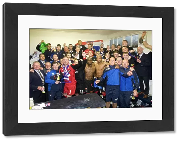 Rangers Football Club: Champions Triumph in Rugby Park Dressing Room (Kilmarnock vs Rangers, 2010-11 Clydesdale Bank Scottish Premier League)