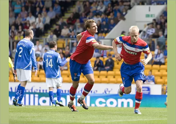 Rangers Steven Naismith Celebrates Glory: 2-0 Win Against St. Johnstone in Scottish Premier League