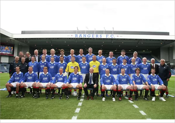 Celebrating a Decade of Nine-in-a-Row: Rangers FC vs SPL Select Team Group at Ibrox