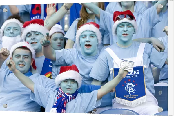 Exuberant Rangers Fans Celebrate 3-1 Victory over Dundee United at Ibrox