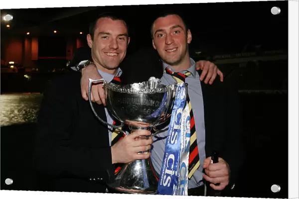 Rangers Football Club: Kris Boyd and Allan McGregor Celebrate 2008 CIS League Cup Victory at Ibrox against Dundee United