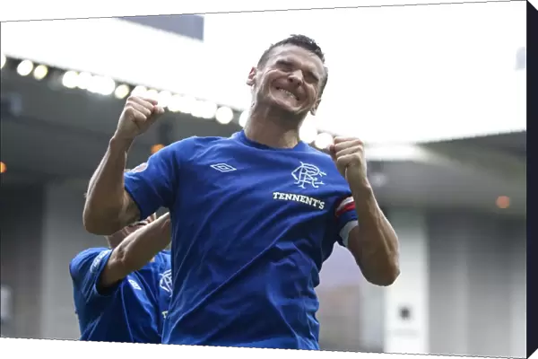 Rangers Lee McCulloch: Exulting in a 5-1 Irn-Bru Scottish Third Division Victory over Elgin City at Ibrox Stadium