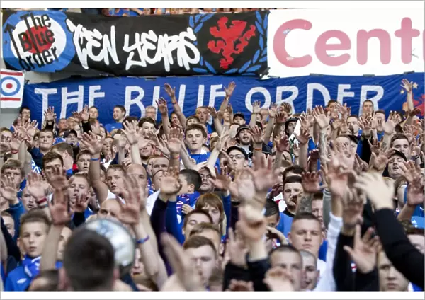 Rangers Football Club: Blue Order Fans Triumphant Celebration in Ibrox Stadium after 5-1 Win over Elgin City