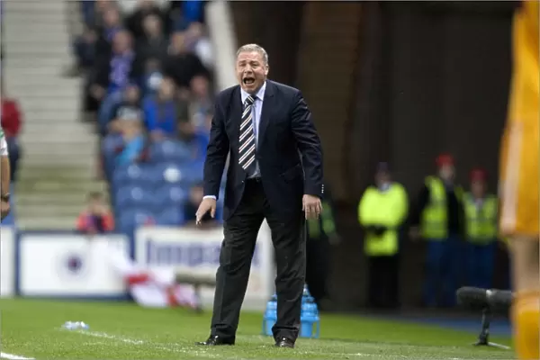 Rangers FC: Ally McCoist and Team's Determination (2-0) in Scottish Communities League Cup Third Round at Ibrox Stadium vs Motherwell