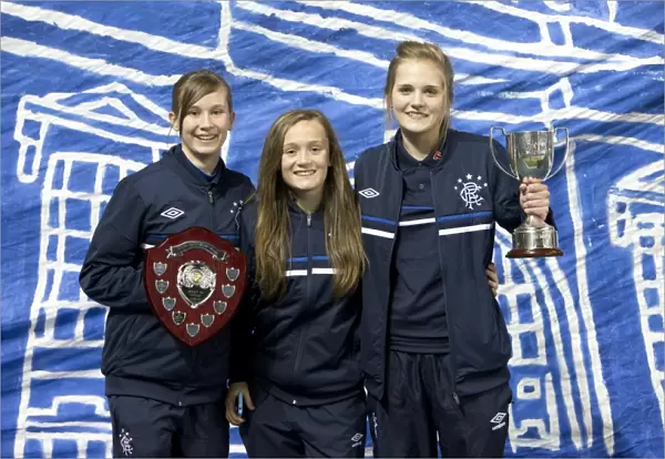 Triumphant Half-Time: Rangers Ladies and Girls Rejoice in 3-0 Lead at Ibrox Stadium