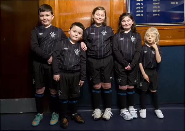 Rangers Mascots in the Tunnel: Pre-Game Excitement at Ibrox Stadium (4-0 Victory)