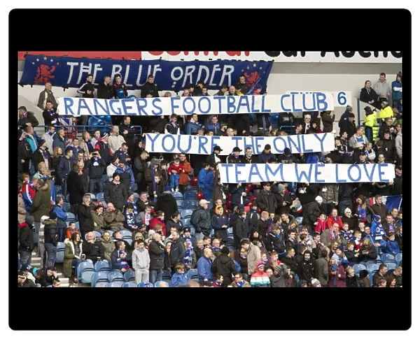 Glory Days at Ibrox: Rangers Football Club's 2003 Scottish Cup Victory - Jubilant Fans Celebrate with Scottish Cup Winners Banner