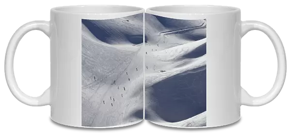 People ski at a ski resort in Faraya, Mount Lebanon