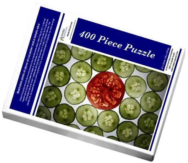 Illustration photo of slices of cucumber and a tomato slice