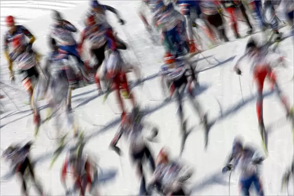Athletes compete in the womens 30km cross country race at the Nordic World Championships