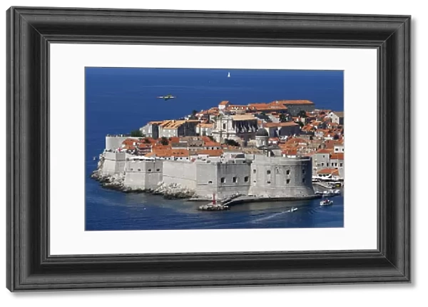 A panoramic view is seen of Croatias UNESCO protected medieval town of Dubrovnik