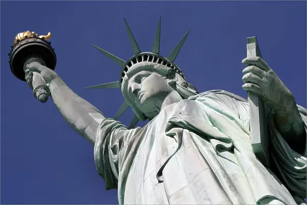Crown of Statue of Liberty in New York harbor that will re-open to public on July 4th