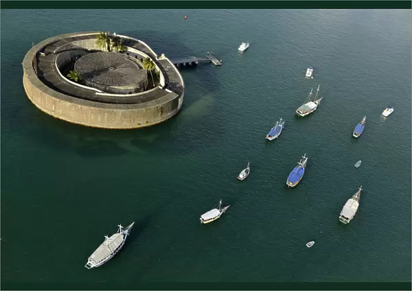 An aerial shot shows Sao Marcelo Fort in Salvador, in the northern state of Bahia