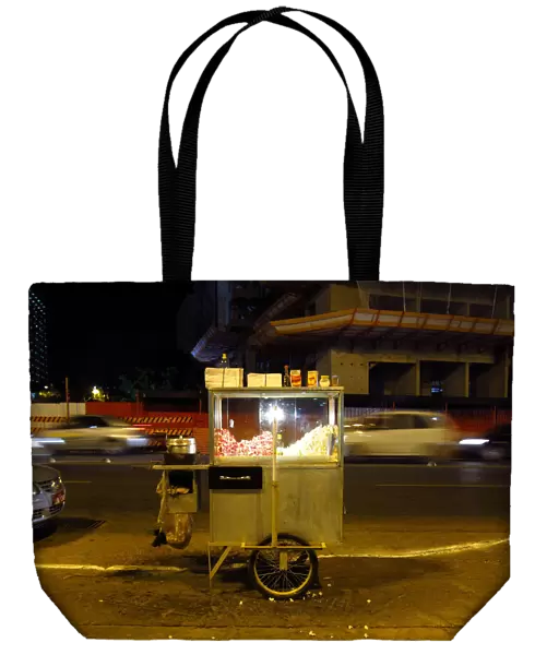 A popcorn stand is seen on a street in central Brasilia