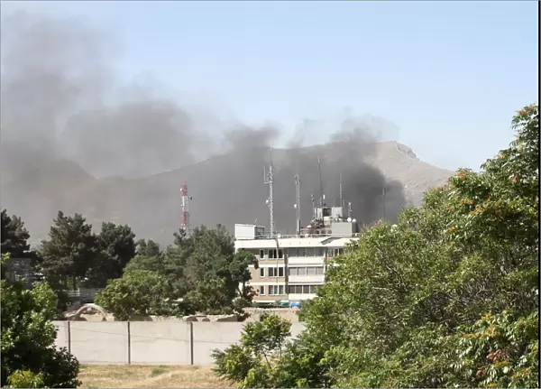 Smoke rises from the site of a blast in Kabul, Afghanistan