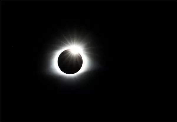 The solar eclipse creates the effect of a diamond ring at totality as seen from Clingmans