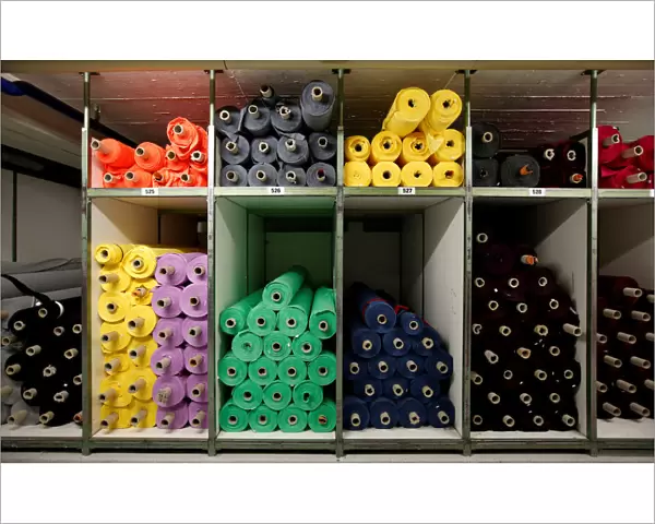Different cotton fabric is pictured in the manufactory of the Textile company TRIGEMA