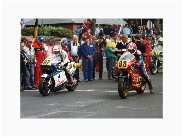 Manfred Stengl (Suzuki) and Tony Rutter (Ducati) 1989 Senior TT