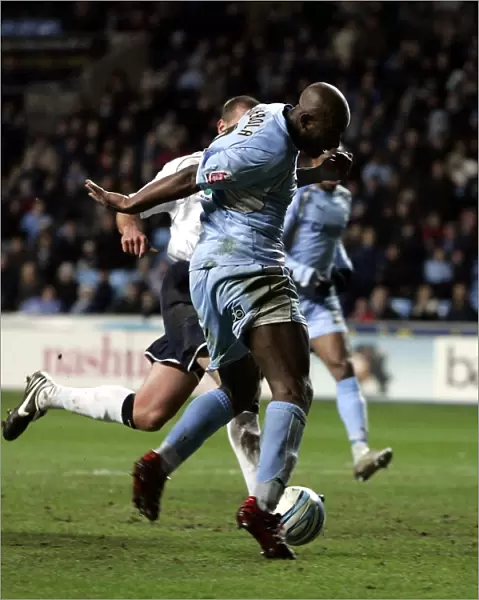 Coventry City's Dele Adebola Scores in Championship Clash Against Ipswich Town at The Ricoh Arena (29-12-2007)
